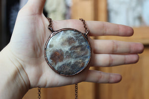 Sun/Moonstone Full Moon Necklace - b