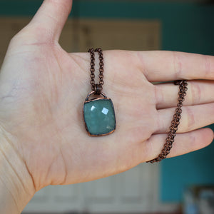 Faceted Aquamarine Necklace - B