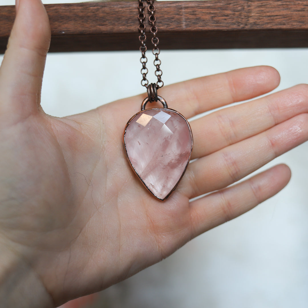 Faceted Rose Quartz Necklace