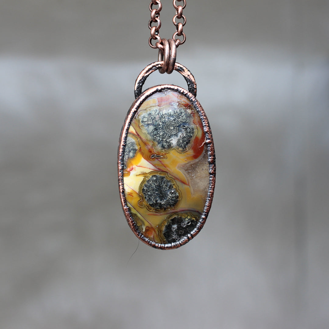 Marcasite in Yellow Agate Necklace - a
