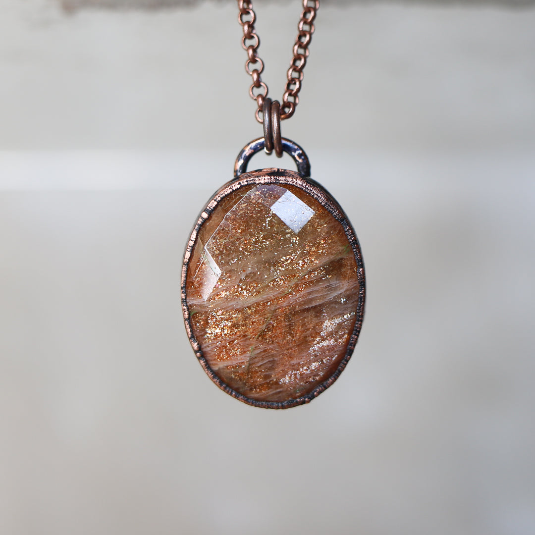 Faceted Sunstone Necklace
