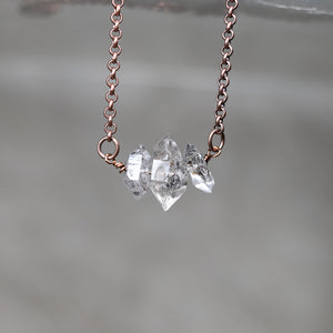 Triple Herkimer Diamond Necklace