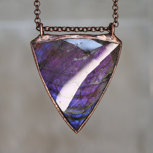 Triangular Purple Labradorite Necklace