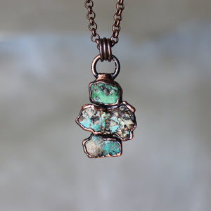Raw Turquoise Nugget Necklace - C