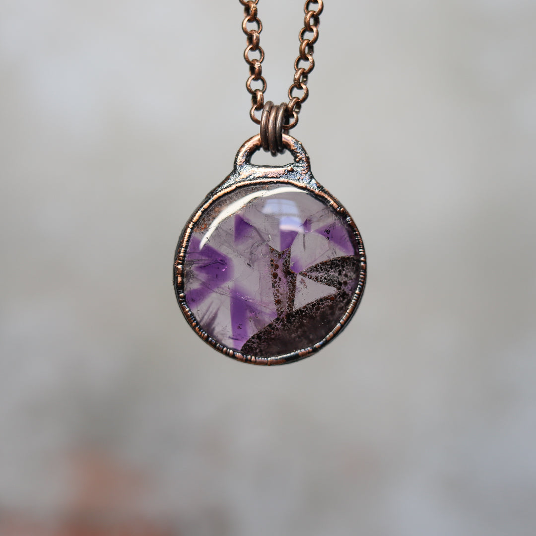 Atomic Amethyst Full Moon Necklace - a
