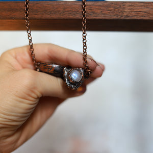 Gem Lepidolite Antler Necklace
