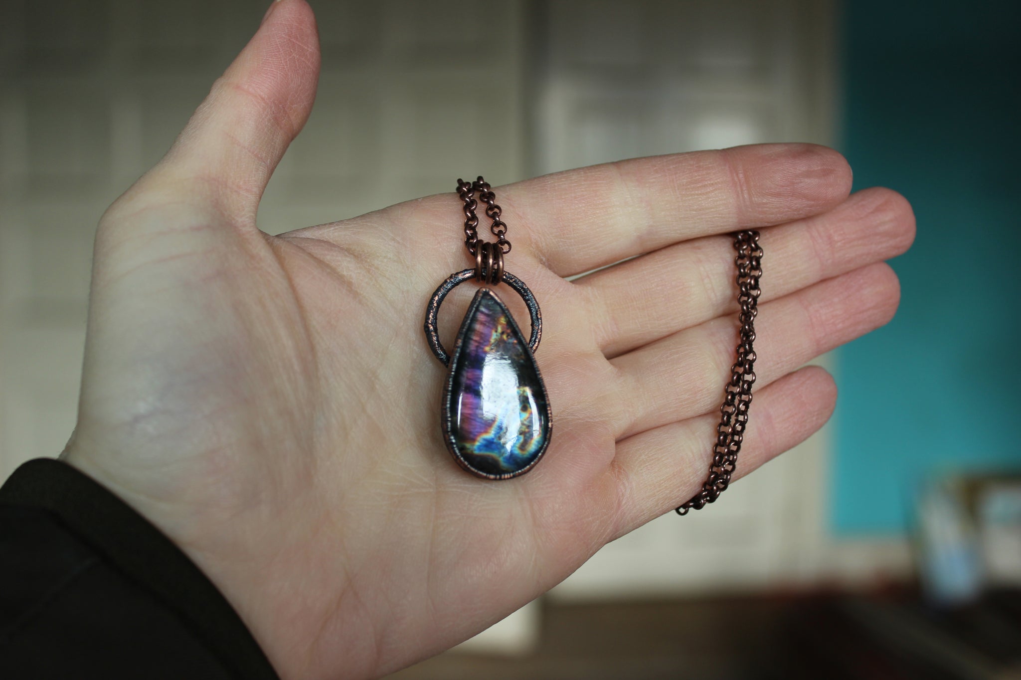Purple Labradorite Necklace - c