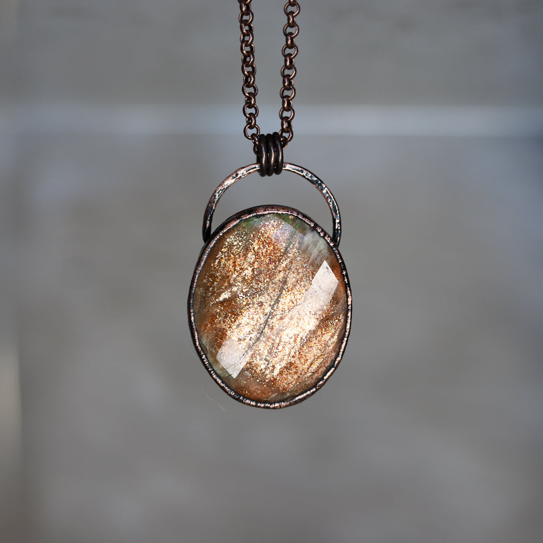 Faceted Sunstone Necklace