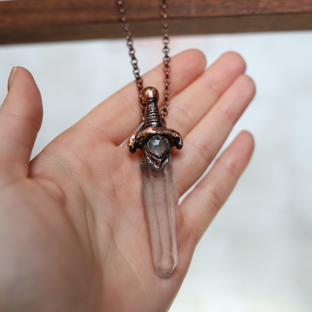 Crystal Sword Necklace (b)