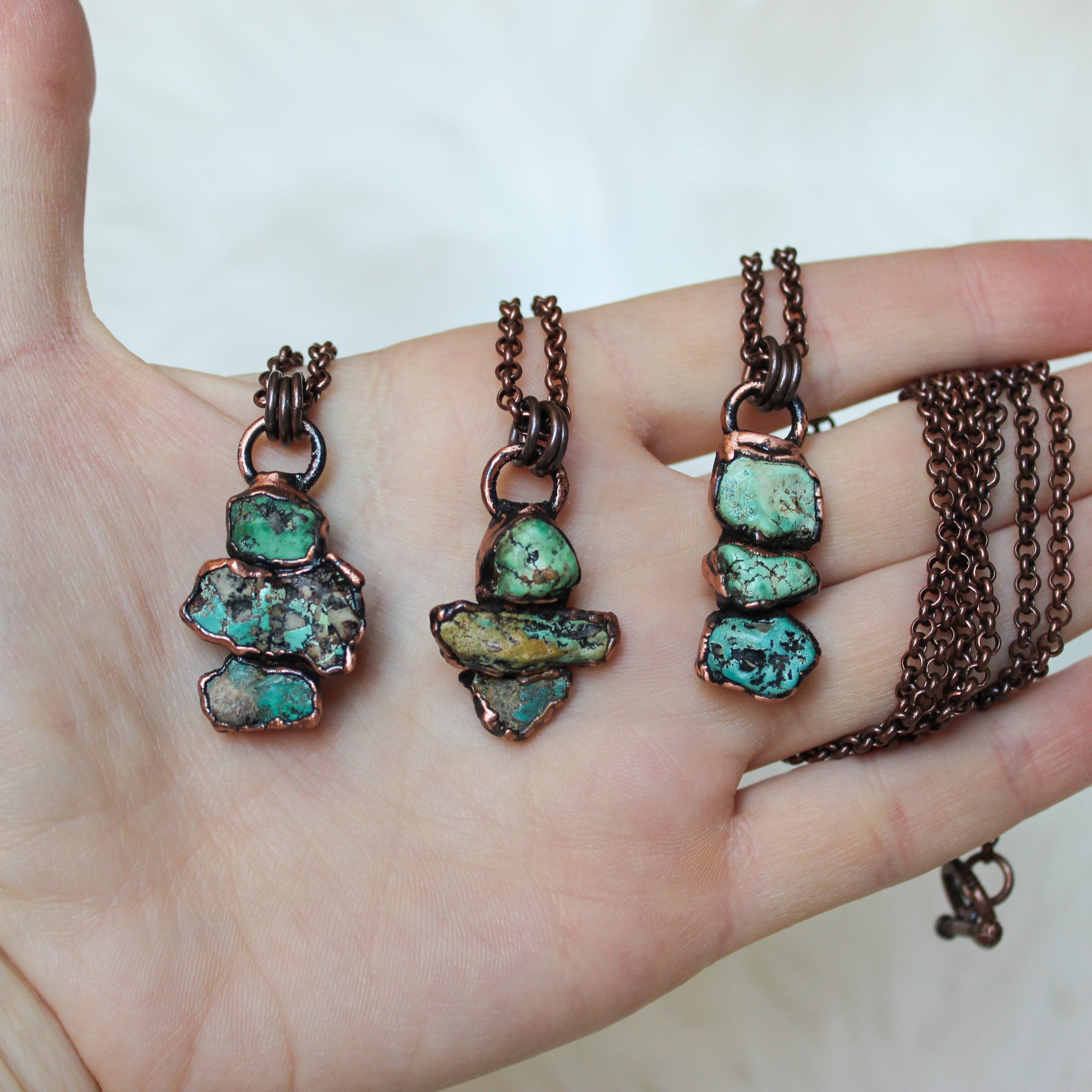 Raw Turquoise Nugget Necklace - B
