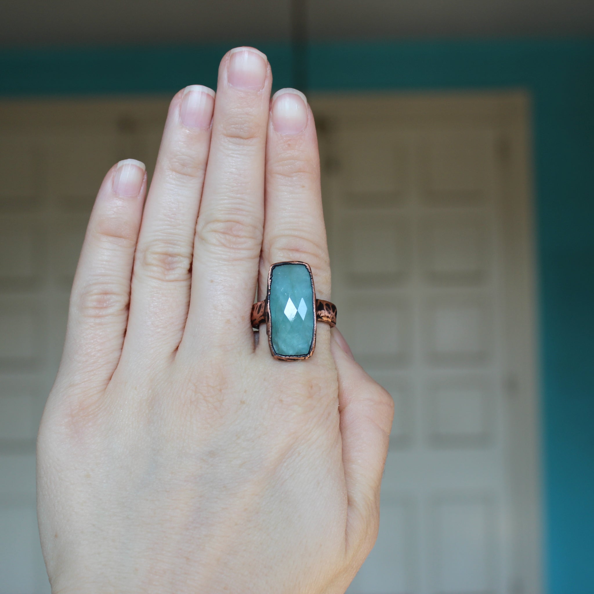 Aquamarine Ring size 9.5