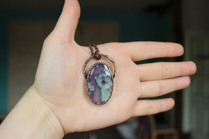 Purple Moss Agate Necklace - a