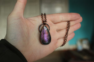 Purple Labradorite Necklace - a