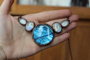 Labradorite Full Moon Bib Necklace