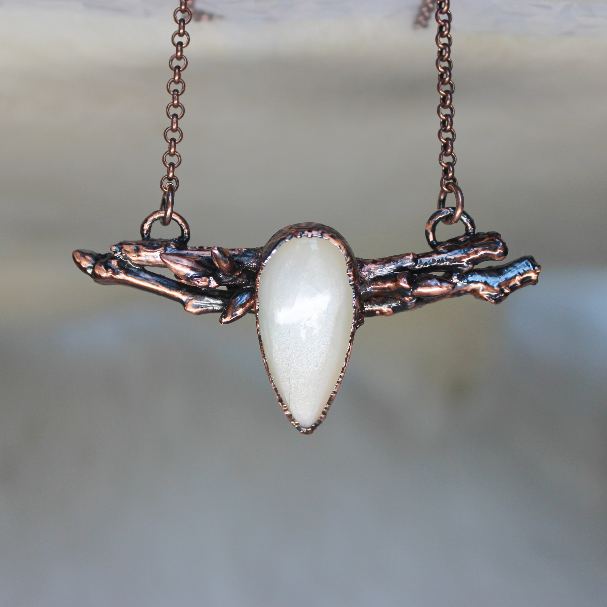 White Moonstone Branch Bib