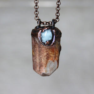 Lodolite and Aquamarine Necklace - A