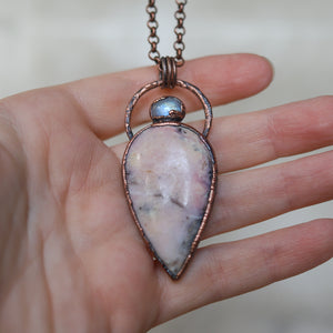 Pink Peruvian Opal & Moonstone Necklace - B