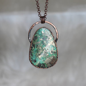 Chrysocolla with Pyrite Necklace