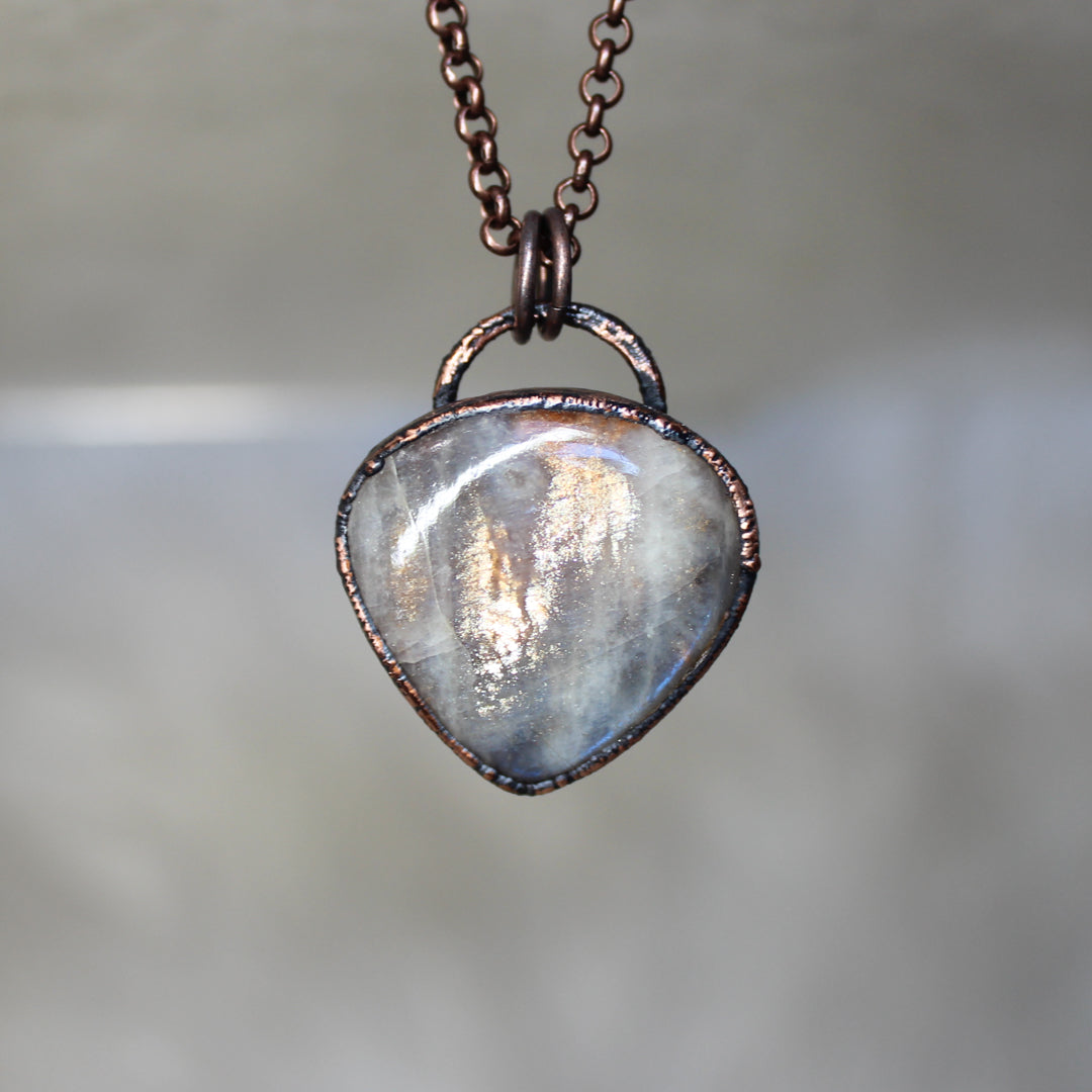 Small Sun/Moonstone Hybrid Necklace - c