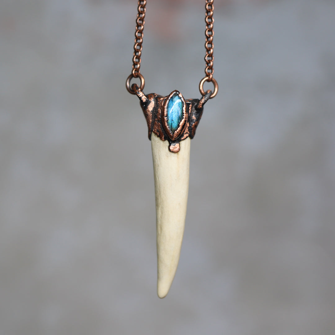 Labradorite Antler Wand Necklace