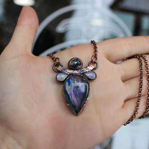 Galaxy Opal & Purple Labradorite necklace