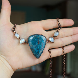 Blue Apatite Bib Necklace