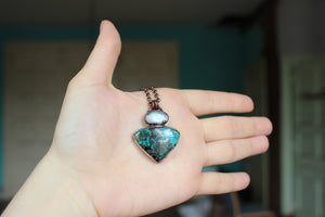 Chrysocolla & Moonstone Necklace - d