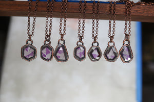 Faceted Atomic Amethyst Necklace (you choose)