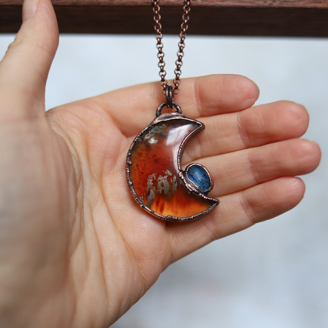 Amber Moon with Kyanite - c