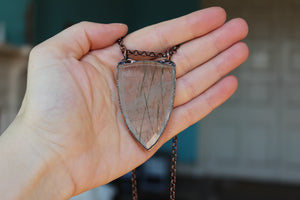 Actinolite Shield Necklace - a