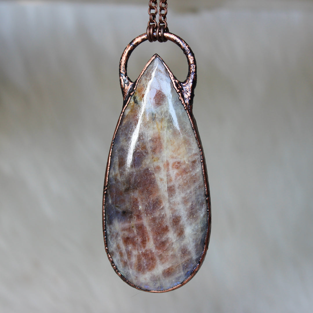 Giant Sun/Moonstone Necklace - a