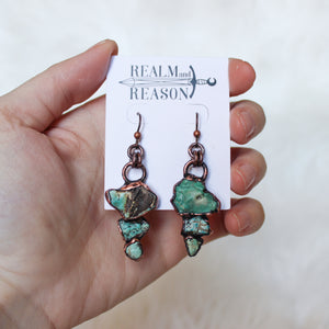 Raw Turquoise Nugget Earrings