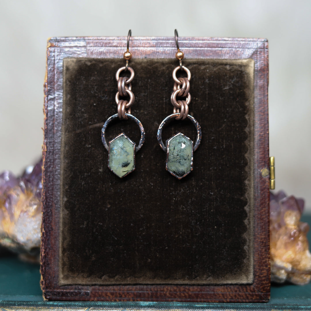 Prehnite & Epidote Earrings