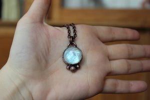 Mini Full Moon Moonstone Necklace - b