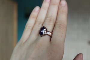 Deep Purple Faceted Amethyst Ring size 9.5