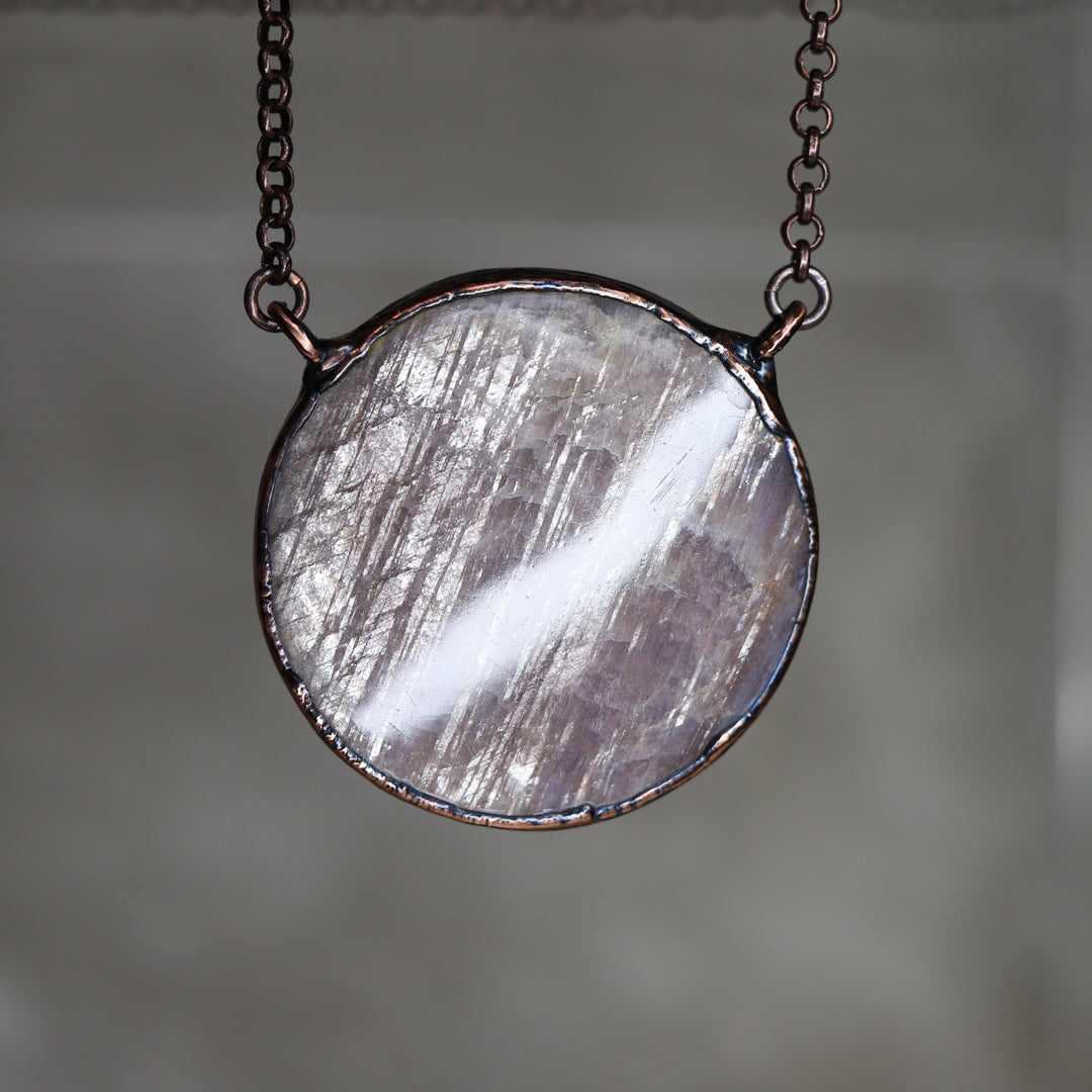 Sun/Moonstone Full Moon necklace - b