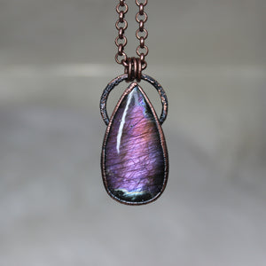 Purple Labradorite Necklace - a